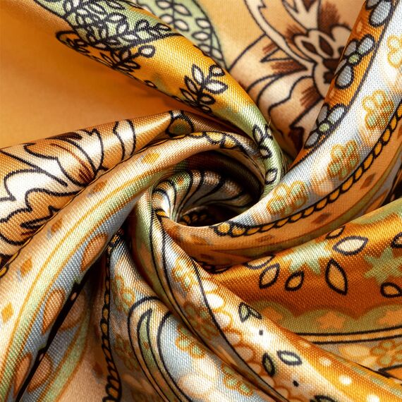 DRESHOW 90x90cm Große Quadratische Schals für Damen 4 Stück Seide Kopftuch Bandanas Haartuch Halstuch Haarschmuck