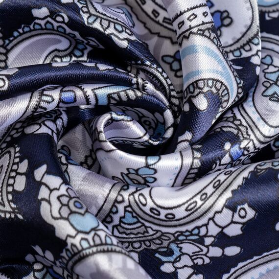 DRESHOW 90x90cm Große Quadratische Schals für Damen 4 Stück Seide Kopftuch