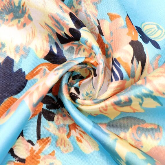 DRESHOW 90x90cm Große Quadratische Schals für Damen 4 Stück Seide Kopftuch Bandanas Haartuch Halstuch Haarschmuck