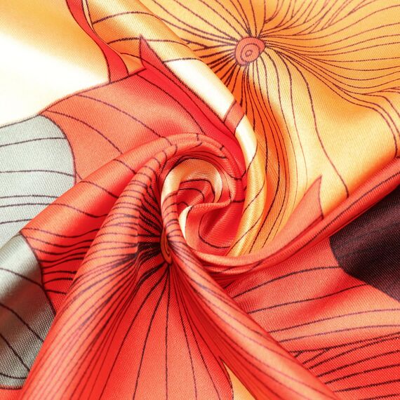 DRESHOW 90x90cm Große Quadratische Schals für Damen 4 Stück Seide Kopftuch Bandanas Haartuch Halstuch Haarschmuck