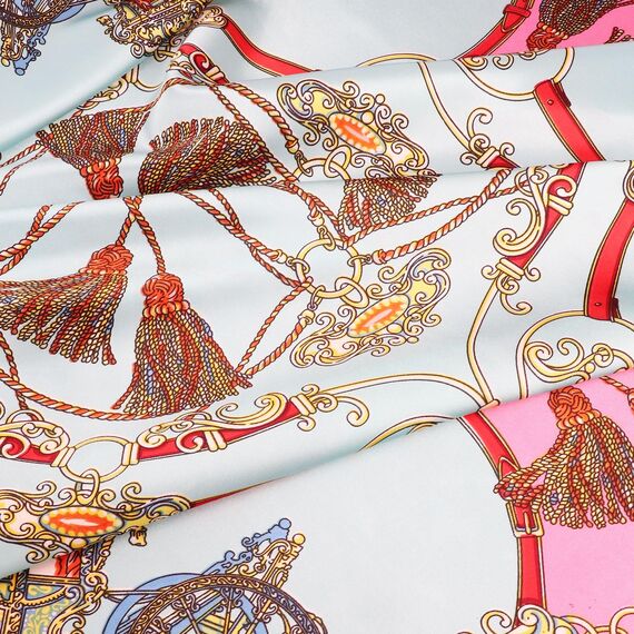 DRESHOW 90x90cm Große Quadratische Schals für Damen Seide Kopftuch Bandanas Haartuch Halstuch Haarschmuck