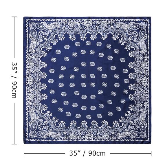 DRESHOW 90x90cm Große Quadratische Schals für Damen 4 Stück Seide Kopftuch Bandanas Haartuch Halstuch Haarschmuck