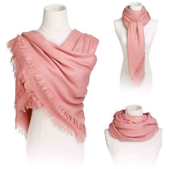 Superora Damen Halstuch Schultertuch Schal Scarf Stola Quadratischer Deckenschal mit Fransen 140 * 140cm