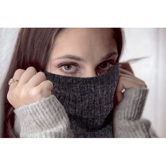 HGDGears Fleece Halswärmer Winddicht Thermo Gestrickt Schlauchschal für Herren Damen Dicker Winter Kaltes Wetter Gestrickter Kreis Schal für Outdoor Sport(grau)