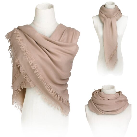 Superora Damen Halstuch Schultertuch Schal Scarf Stola Quadratischer Deckenschal mit Fransen 140 * 140cm