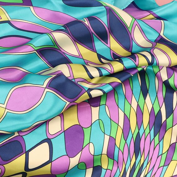 DRESHOW 90x90cm Große Quadratische Schals für Damen Seide Kopftuch Bandanas Haartuch Halstuch Haarschmuck