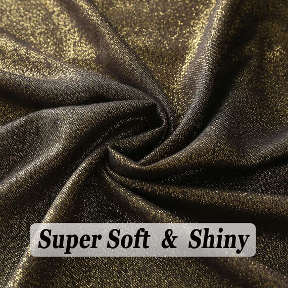 vimate Glitzer Schal Tuch - Elegantes Metallic Abendtuch für Damen, Gäste formelle Kleidung Accessoire (DE-Black & Gold)