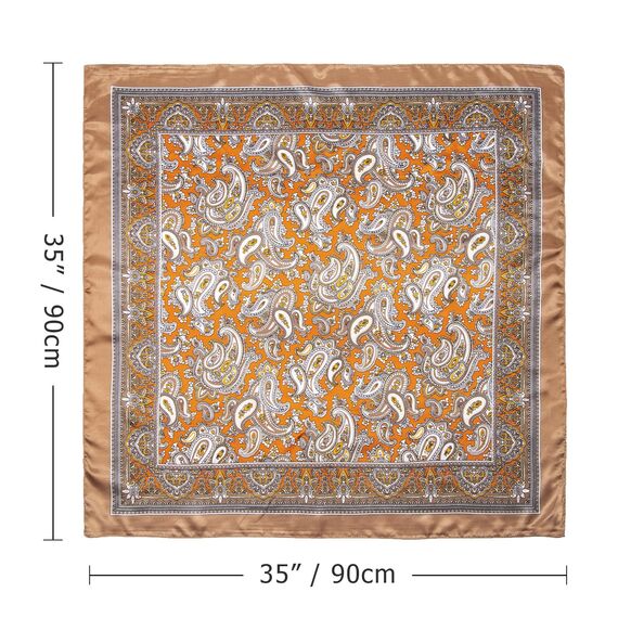 DRESHOW 90x90cm Große Quadratische Schals für Damen 4 Stück Seide Kopftuch
