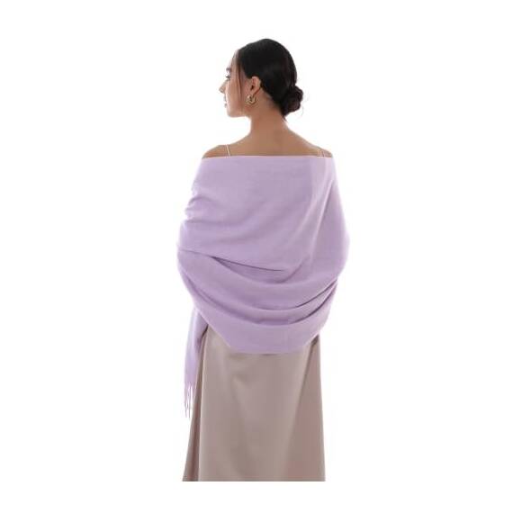 RIIQIICHY Damen Schal Lila Stola Festlich für Abendkleid Pashmina Schals Tücher für Frauen Hochzeit Schultertuch Frühling Winter Schal Warme Kuschelig