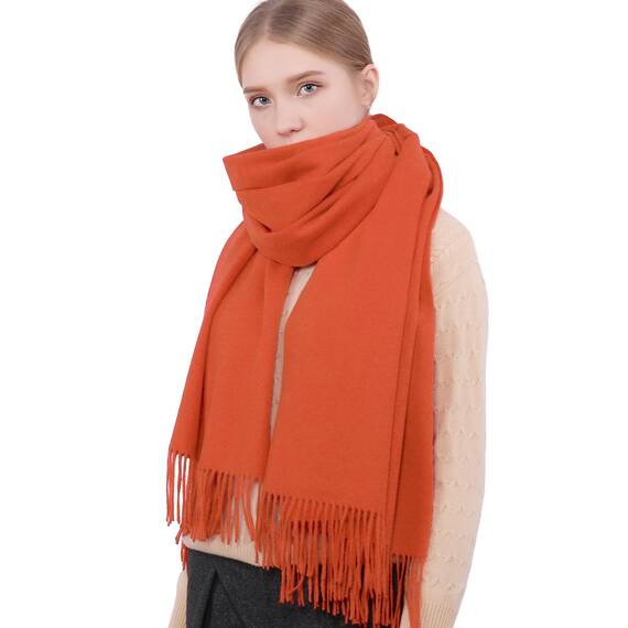 RIIQIICHY Damen Schal Orange Stola Festlich für Abendkleid Pashmina Schals Tücher für Frauen Hochzeit Schultertuch Frühling Winter Schal Warme Kuschelig