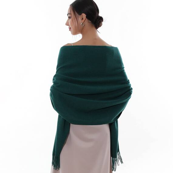 RIIQIICHY Damen Schal Grün Stola Festlich für Abendkleid Pashmina Schals Tücher für Frauen Hochzeit Schultertuch Frühling Winter Schal Warme Kuschelig