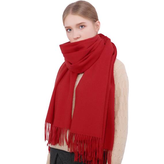 RIIQIICHY Damen Schal Rot Stola Festlich für Abendkleid Pashmina Schals Tücher für Frauen Hochzeit Schultertuch Frühling Winter Schal Warme Kuschelig