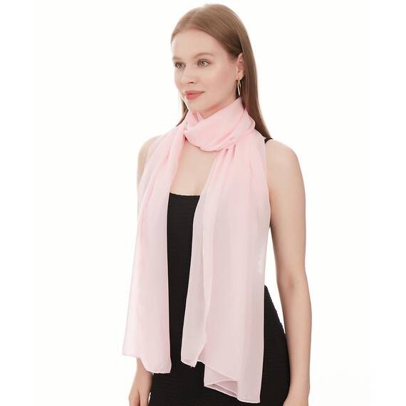 Shawl Factory Chiffon Schal Damen Pink - Seidenweich und Federleicht - Eleganter Halstuch Schal - Polyester Tuch Halstuch Damen Frühling Sommer - Pflegeleichtes Schaltuch - Damenschal Leicht (Pink)