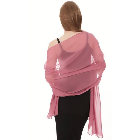 Chiffon Schal Damen Bubblegum - Seidenweich und Federleicht - Eleganter Halstuch Schal - Polyester Tuch Halstuch Damen Frühling Sommer - Pflegeleichtes Schaltuch - Damenschal Leicht (Bubblegum)