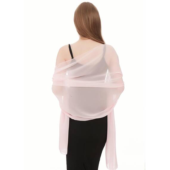 Shawl Factory Chiffon Schal Damen Pink - Seidenweich und Federleicht - Eleganter Halstuch Schal - Polyester Tuch Halstuch Damen Frühling Sommer - Pflegeleichtes Schaltuch - Damenschal Leicht (Pink)
