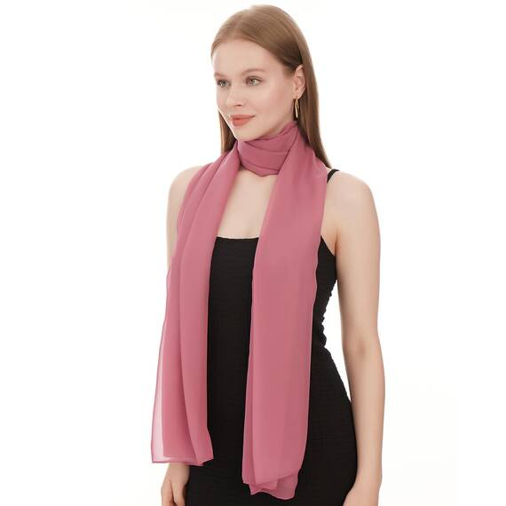 Chiffon Schal Damen Bubblegum - Seidenweich und Federleicht - Eleganter Halstuch Schal - Polyester Tuch Halstuch Damen Frühling Sommer - Pflegeleichtes Schaltuch - Damenschal Leicht (Bubblegum)