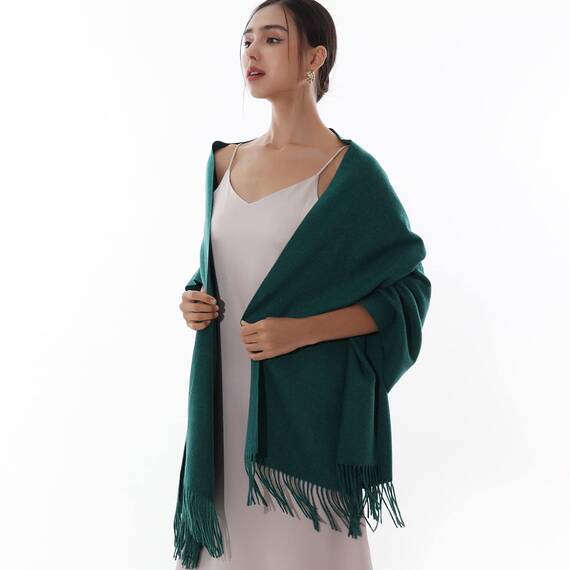 RIIQIICHY Damen Schal Grün Stola Festlich für Abendkleid Pashmina Schals Tücher für Frauen Hochzeit Schultertuch Frühling Winter Schal Warme Kuschelig