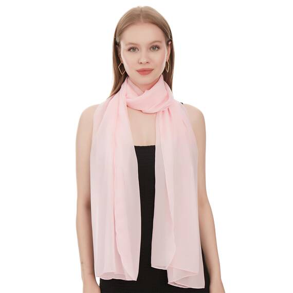 Shawl Factory Chiffon Schal Damen Pink - Seidenweich und Federleicht - Eleganter Halstuch Schal - Polyester Tuch Halstuch Damen Frühling Sommer - Pflegeleichtes Schaltuch - Damenschal Leicht (Pink)