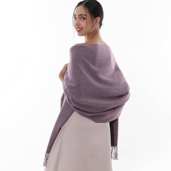 RIIQIICHY Damen Schal Violett Stola Festlich für Abendkleid Pashmina Schals Tücher für Frauen Hochzeit Schultertuch Frühling Winter Schal Warme Kuschelig