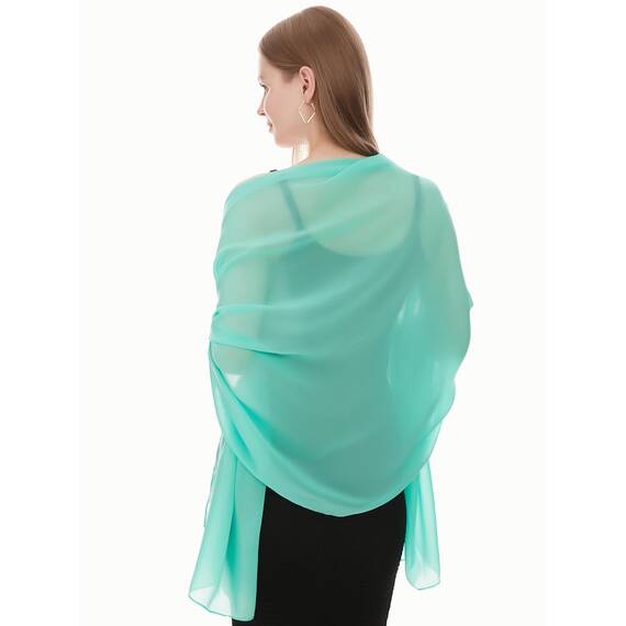 Shawl Factory Chiffon Schal Damen Minze - Seidenweich und Federleicht - Eleganter Halstuch Schal - Polyester Tuch Halstuch Damen Frühling Sommer - Pflegeleichtes Schaltuch - Damenschal Leicht (Minze)