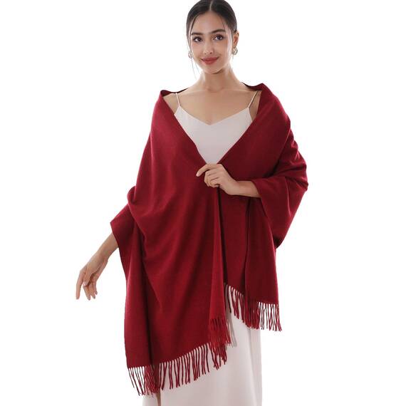 RIIQIICHY Damen Schal Burgund Stola Festlich für Abendkleid Pashmina Schals Tücher für Frauen Hochzeit Schultertuch Frühling Winter Schal Warme Kuschelig
