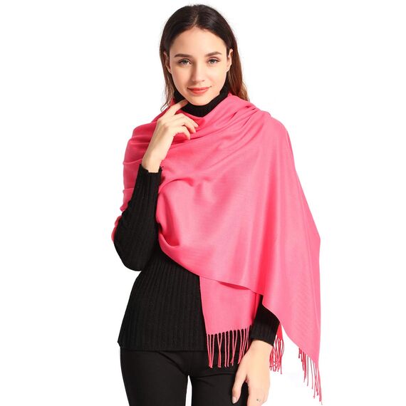 Arctic Penguin Pashmina Schal Kaschmir Stolen Damen Schultertuch für Frauen Hochzeit Kaschmirschal Herren Umschlagtuch Winter/ (Wassermelonenrot)