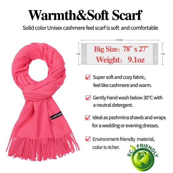 Arctic Penguin Pashmina Schal Kaschmir Stolen Damen Schultertuch für Frauen Hochzeit Kaschmirschal Herren Umschlagtuch Winter/ (Wassermelonenrot)