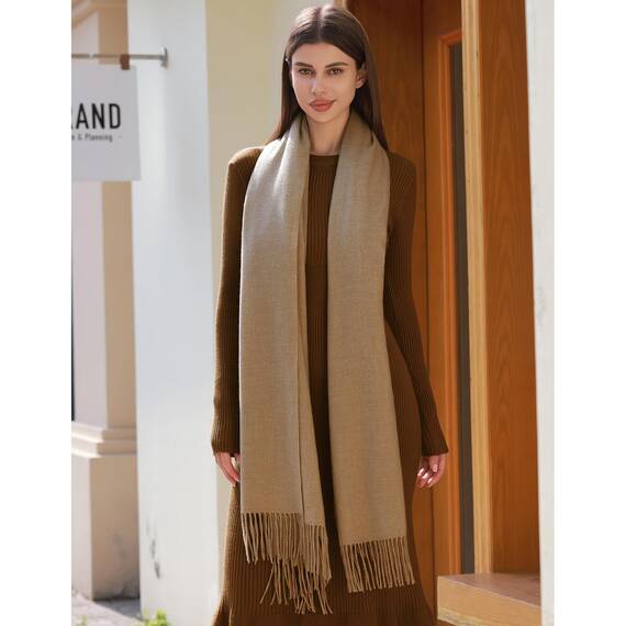 RIIQIICHY Damen Schal Khaki Stola Festlich für Abendkleid Pashmina Schals Tücher für Frauen Hochzeit Schultertuch Frühling Winter Schal Warme Kuschelig