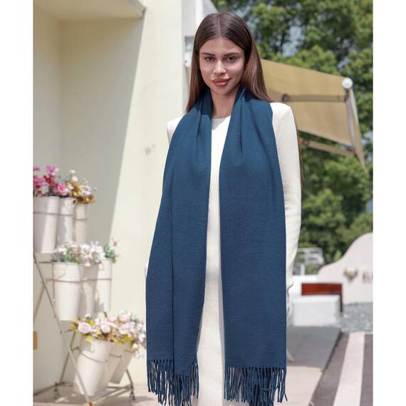 RIIQIICHY Damen Schal Blau Stola Festlich für Abendkleid Pashmina Schals Tücher für Frauen Hochzeit Schultertuch Frühling Winter Schal Warme Kuschelig