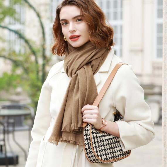 RIIQIICHY Damen Schal Winter Kamel Pashmina Stola Festlich Herbst xxl schals Tücher für Abendkleider Frauen Hochzeit Schultertuch