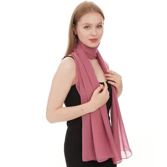 Chiffon Schal Damen Bubblegum - Seidenweich und Federleicht - Eleganter Halstuch Schal - Polyester Tuch Halstuch Damen Frühling Sommer - Pflegeleichtes Schaltuch - Damenschal Leicht (Bubblegum)