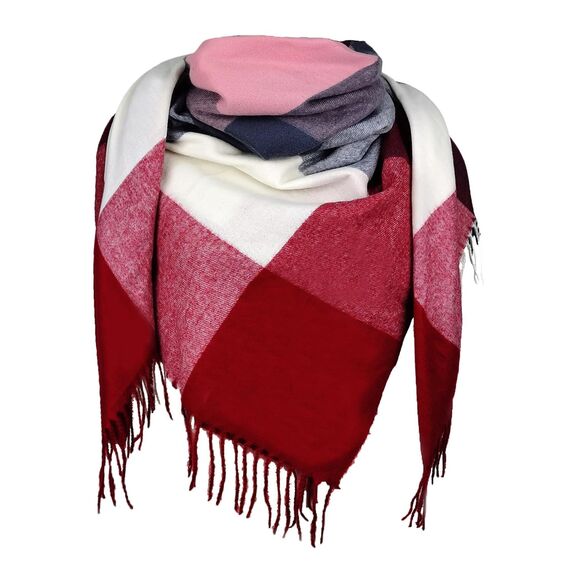 Glamexx24 Winter Schals für Damen, XXL Große Warm Schal Halstuch Karierte Unisex Schal Poncho Form Winterschal