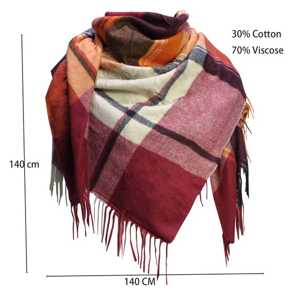 Glamexx24 Winter Warm Karierte Schals für Damen, XXL Große Schal Halstuch Unisex Schal Poncho Form Winterschal