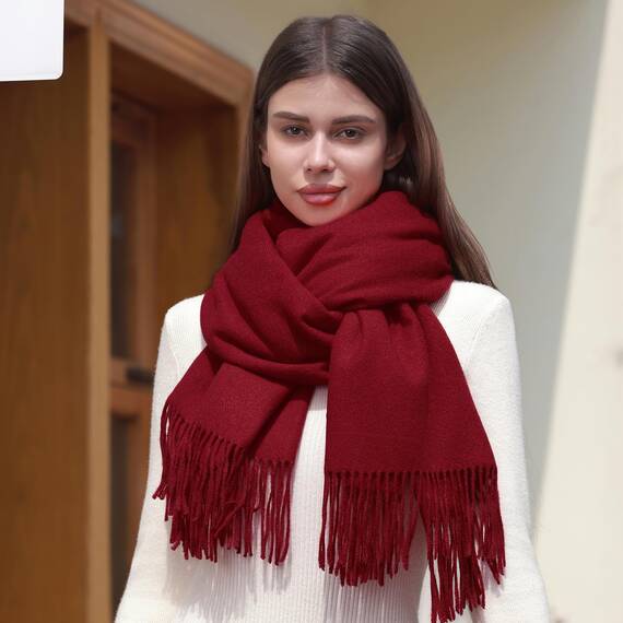 RIIQIICHY Damen Schal Burgund Stola Festlich für Abendkleid Pashmina Schals Tücher für Frauen Hochzeit Schultertuch Frühling Winter Schal Warme Kuschelig