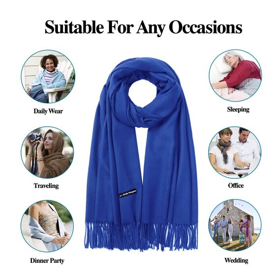 Arctic Penguinp Pashmina Schal Kaschmir Stolen Damen Schultertuch für Frauen Hochzeit Kaschmirschal Herren Umschlagtuch Winter/ (Blau)