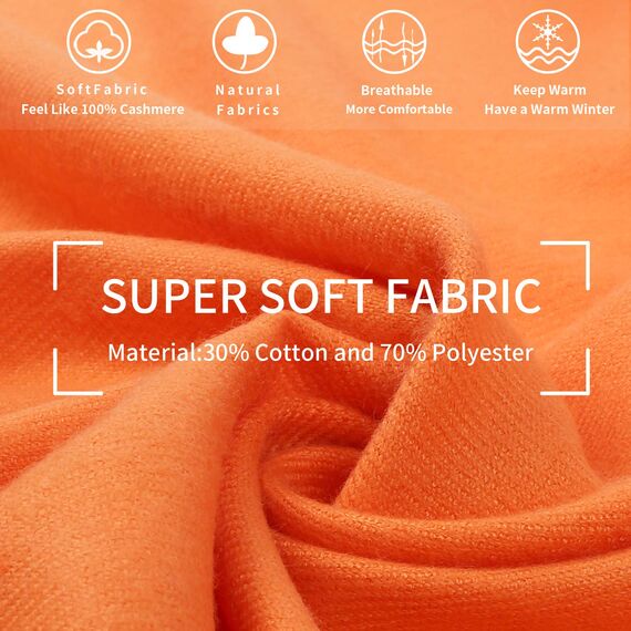 Arctic Penguin Pashmina Schal Kaschmir Stolen Damen Schultertuch für Frauen Hochzeit Kaschmirschal Herren Umschlagtuch Winter/ (Orange)