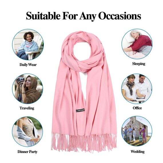 Arctic Penguin Pashmina Schal Kaschmir Stolen Damen Schultertuch für Frauen Hochzeit Kaschmirschal Herren Umschlagtuch Winter/ (Pink)