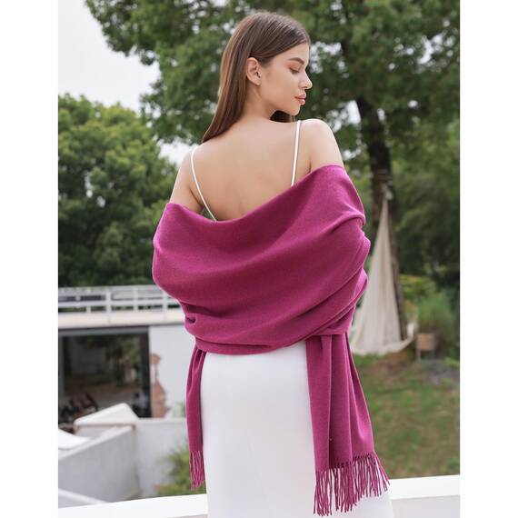 RIIQIICHY Damen Schal lila Stola Festlich für Abendkleid Pashmina Schals Tücher für Frauen Hochzeit Schultertuch Frühling Winter Schal Warme Kuschelig