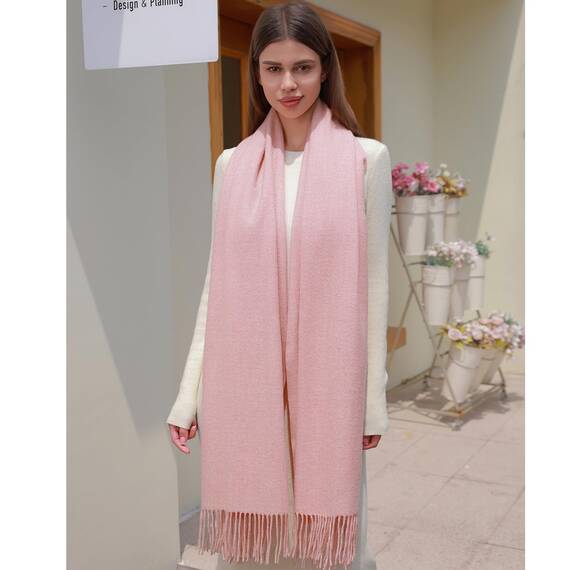 RIIQIICHY Damen Schal Rosa Stola Festlich für Abendkleid Pashmina Schals Tücher für Frauen Hochzeit Schultertuch Frühling Winter Schal Warme Kuschelig