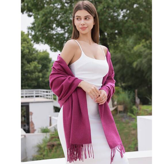 RIIQIICHY Damen Schal lila Stola Festlich für Abendkleid Pashmina Schals Tücher für Frauen Hochzeit Schultertuch Frühling Winter Schal Warme Kuschelig