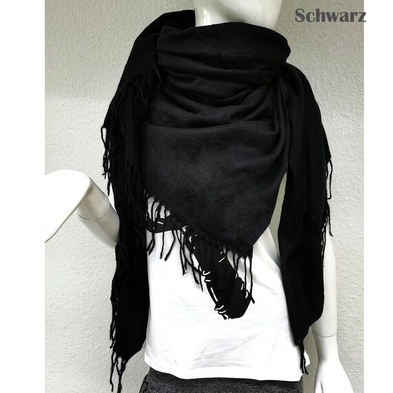 Glamexx24 Schal Damen Warm Herbst Winter Schultertuch mit Fransen Baumwolle Schals und Tücher Herren Umschlagtuch Winterschal