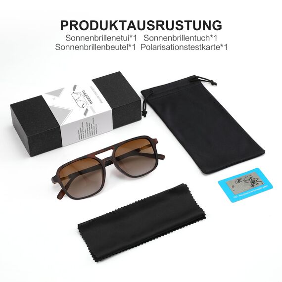 wearPro Sonnenbrille-Damen-polarisiert-Herren-UV400-Unisex-Sonnenbrillen-Trendy-Rechteckige-Retro-Klassisch-Groß-Ultraleicht-Vintage FüR Frauen-Autofahren Und Camping Verlaufs-Teebr