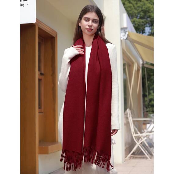 RIIQIICHY Damen Schal Burgund Stola Festlich für Abendkleid Pashmina Schals Tücher für Frauen Hochzeit Schultertuch Frühling Winter Schal Warme Kuschelig