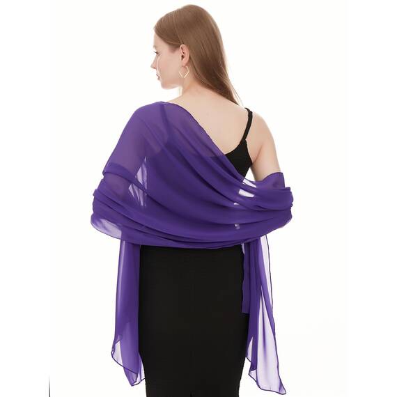 Shawl Factory Chiffon Schal Damen Lila - Seidenweich und Federleicht - Eleganter Halstuch Schal - Polyester Tuch Halstuch Damen Frühling Sommer - Pflegeleichtes Schaltuch - Damenschal Leicht (Lila)