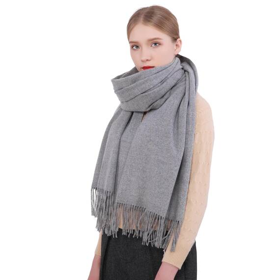 RIIQIICHY Damen Schal Grau Stola Festlich für Abendkleid Pashmina Schals Tücher für Frauen Hochzeit Schultertuch Frühling Winter Schal Warme Kuschelig