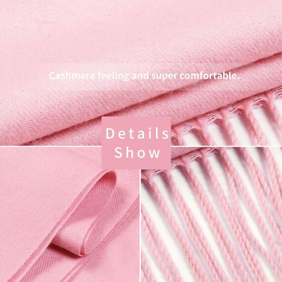Arctic Penguin Pashmina Schal Kaschmir Stolen Damen Schultertuch für Frauen Hochzeit Kaschmirschal Herren Umschlagtuch Winter/ (Pink)
