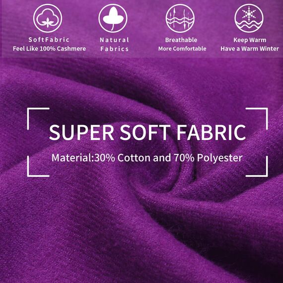 Arctic Penguin Pashmina Schal Kaschmir Stolen Damen Schultertuch für Frauen Hochzeit Kaschmirschal Herren Umschlagtuch Winter/ (Violett)