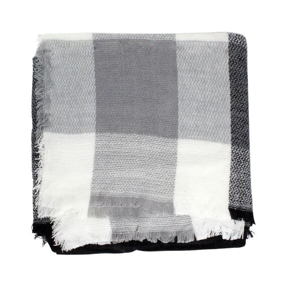 Glamexx24 XXL Kuschelige Damen Poncho Schal - Warm und Wunderschön Mit Verschiedenen Mustern, 01dunkelgraugrauweiss, Einheitsgröße