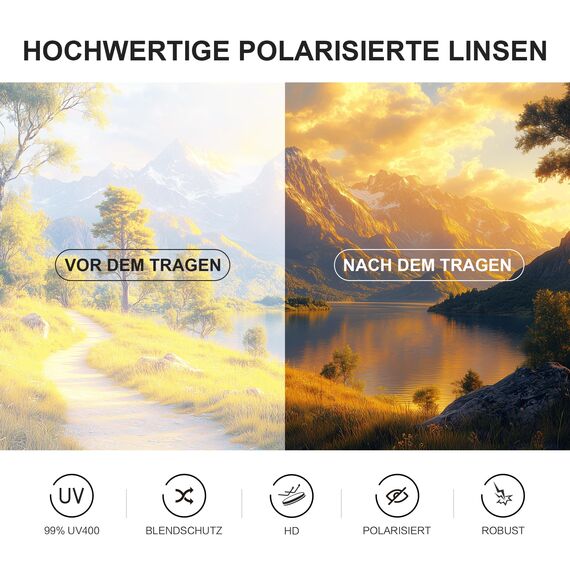 wearPro Sonnenbrille-Damen-polarisiert-Herren-UV400-Unisex-Sonnenbrillen-Trendy-Rechteckige-Retro-Klassisch-Groß-Ultraleicht-Vintage FüR Frauen-Autofahren Und Camping Leomuster Teebr