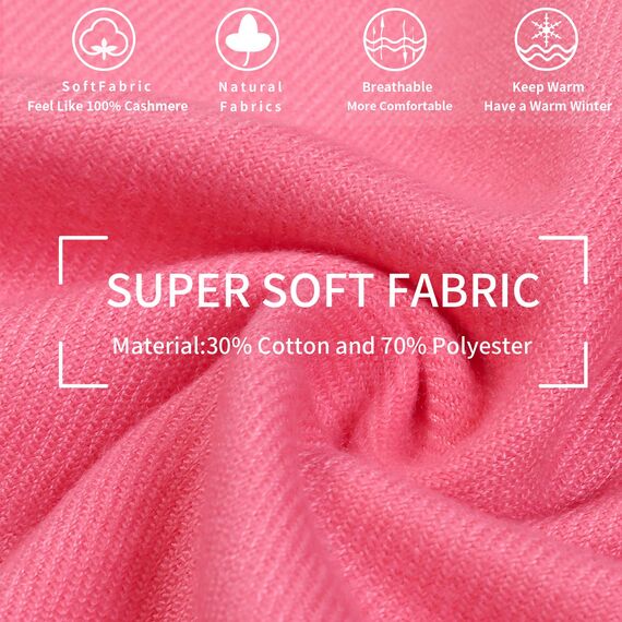 Arctic Penguin Pashmina Schal Kaschmir Stolen Damen Schultertuch für Frauen Hochzeit Kaschmirschal Herren Umschlagtuch Winter/ (Wassermelonenrot)
